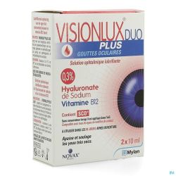 Visionlux Plus Gouttes Yeux Duo Flacon 2 X 10ml